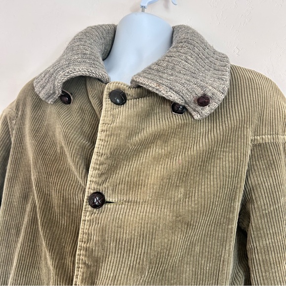 LAND-Y-LAZE Vtg 50-60s Wide Wale Corduroy Barn Coat Plaid Blanket Lined Mens M - Picture 5 of 13